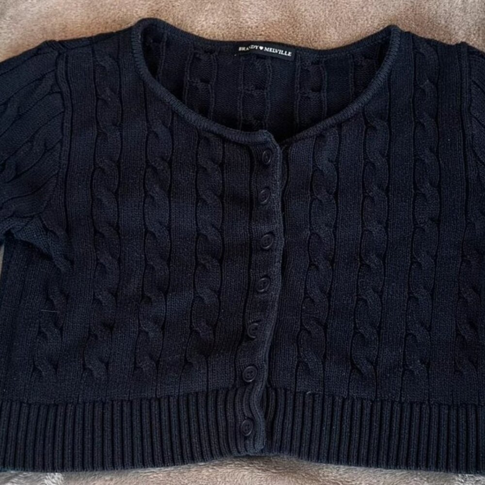 brandy navy cardigan